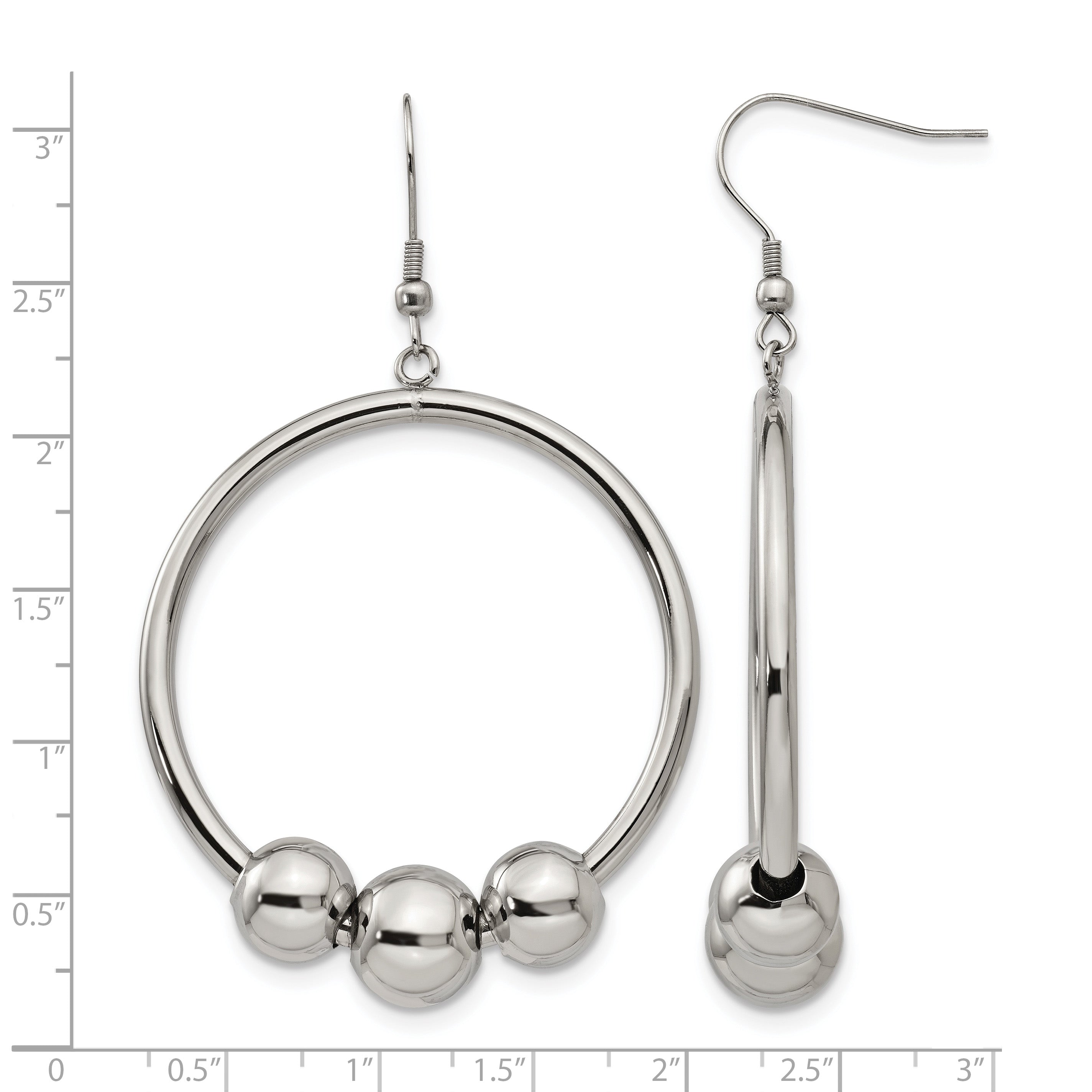 Stainless Steel Polished Drop Dangle Earrings for Women