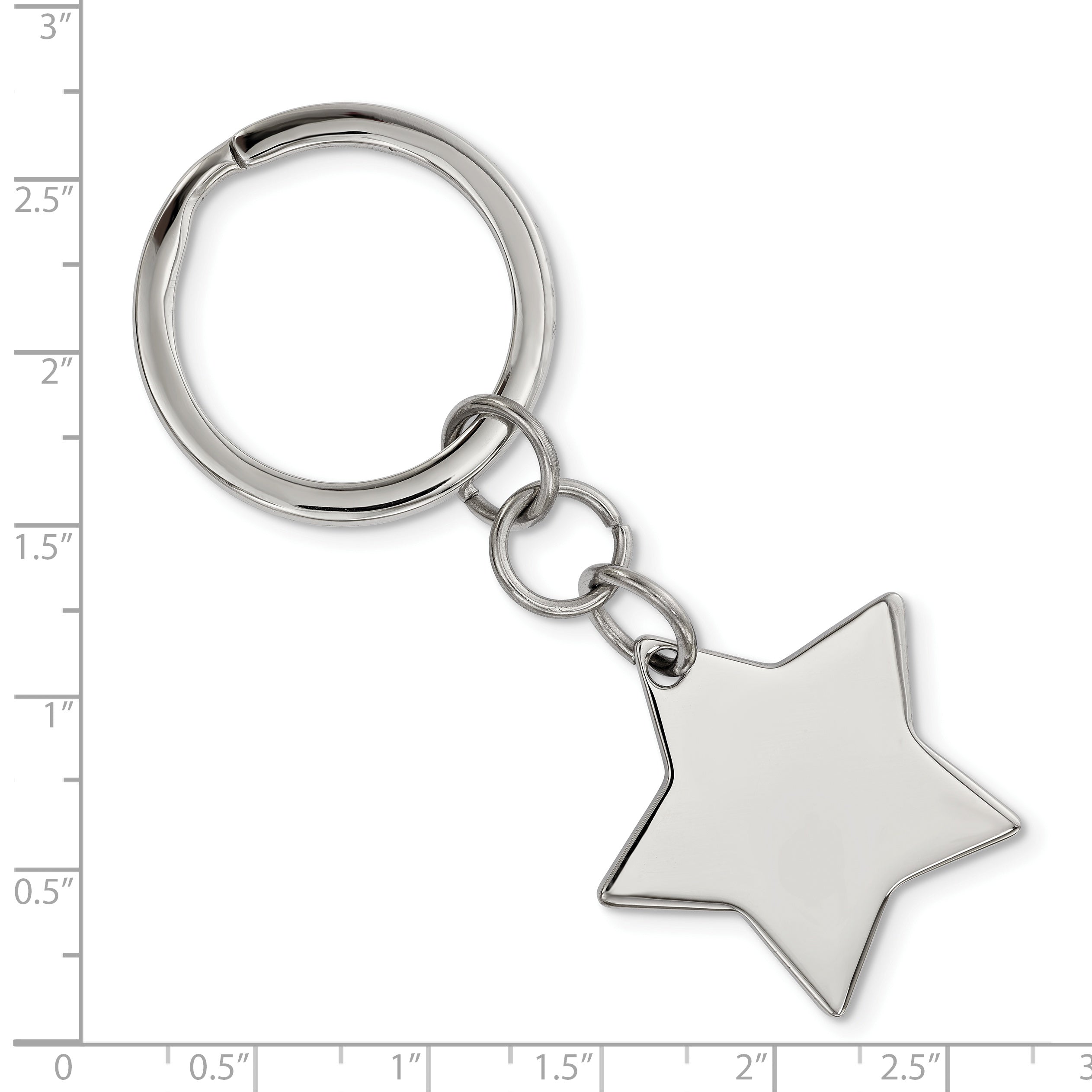 Chisel Stainless Steel Polished Star Key Ring Secondary image