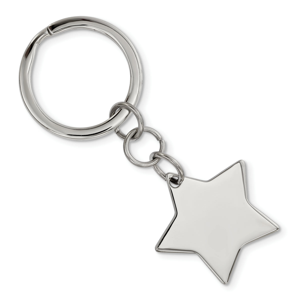 Chisel Stainless Steel Polished Star Key Ring