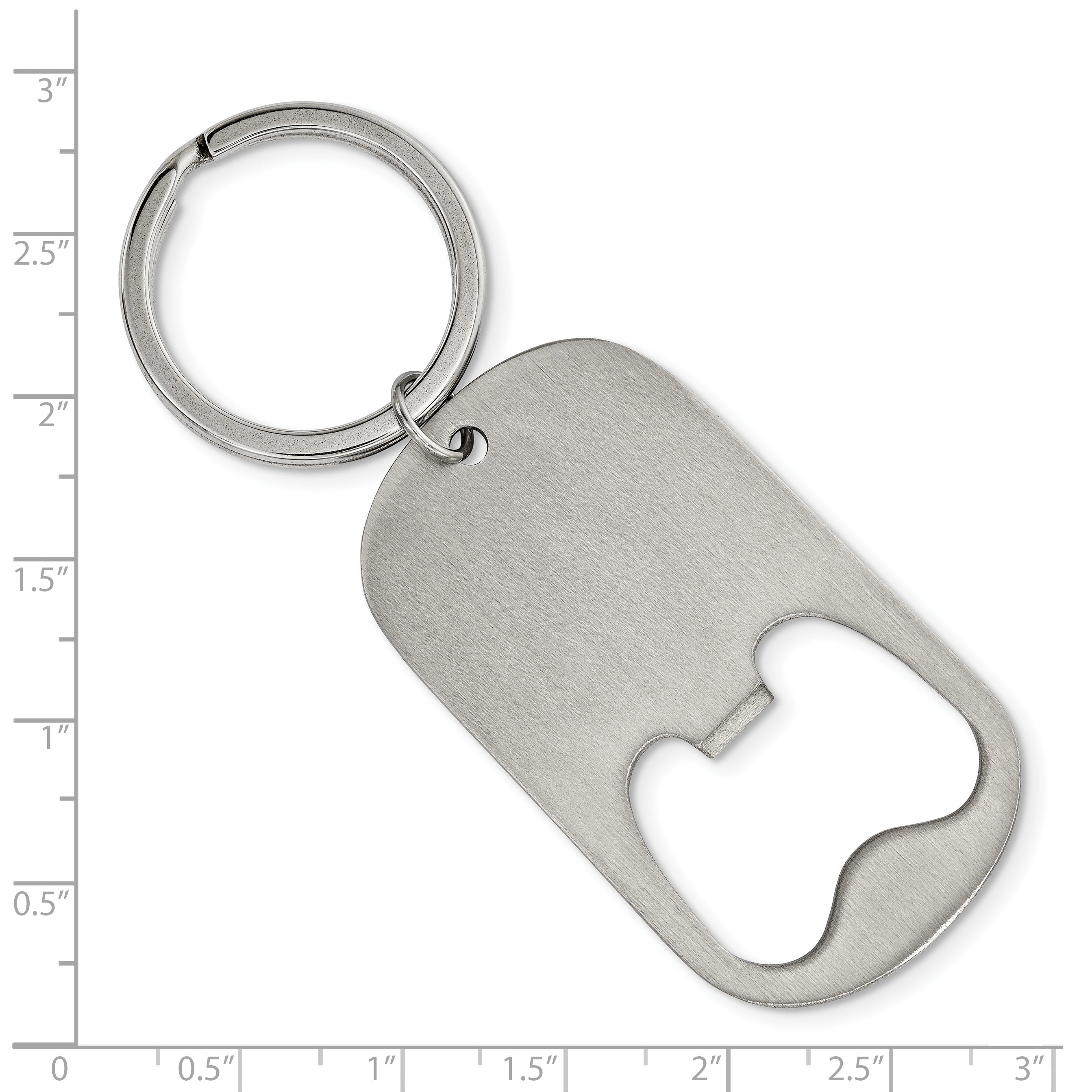 Chisel Stainless Steel Brushed Functional Bottle Opener Key Ring
