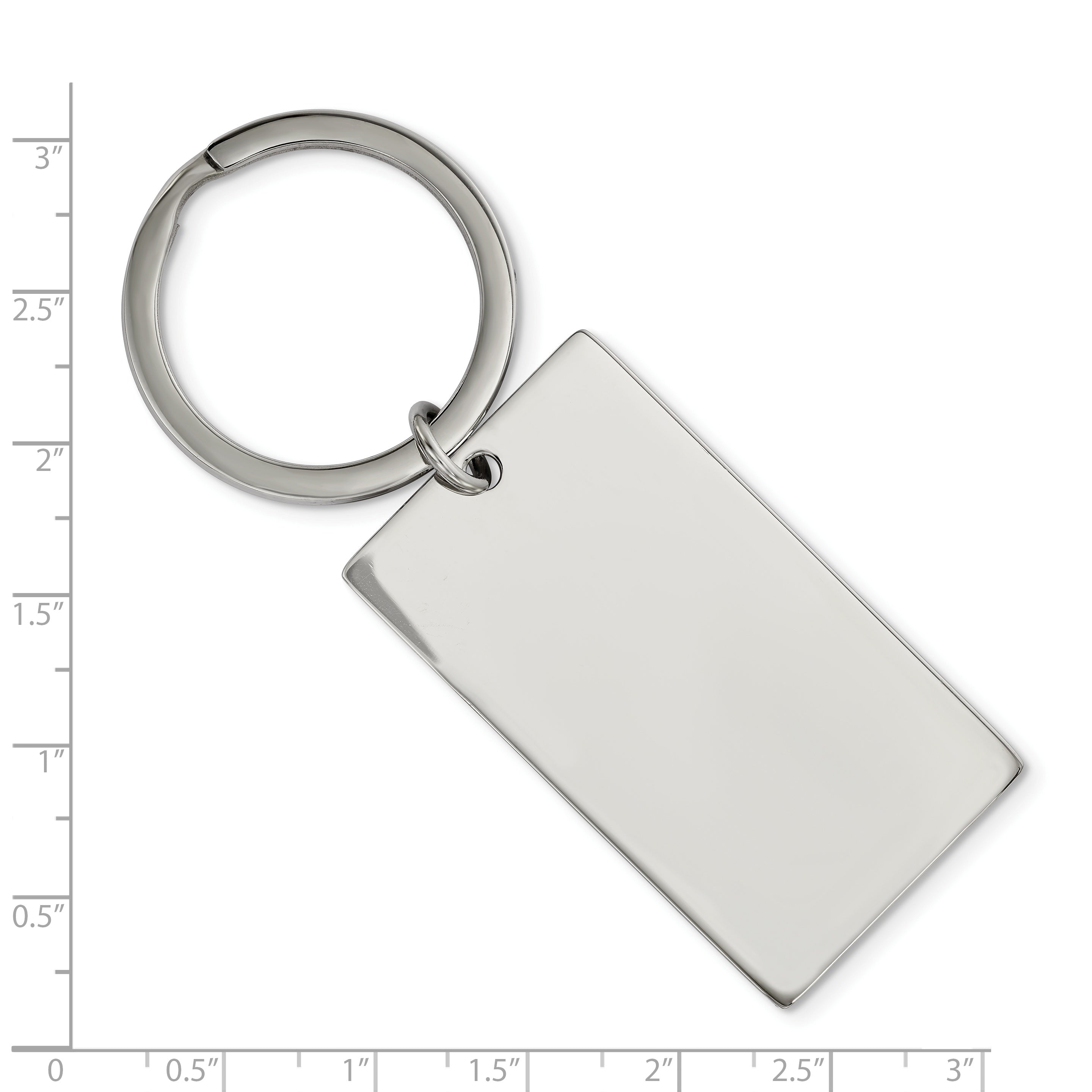 Chisel Stainless Steel Brushed and Polished 1.85mm Rectangle Reversible Key Ring