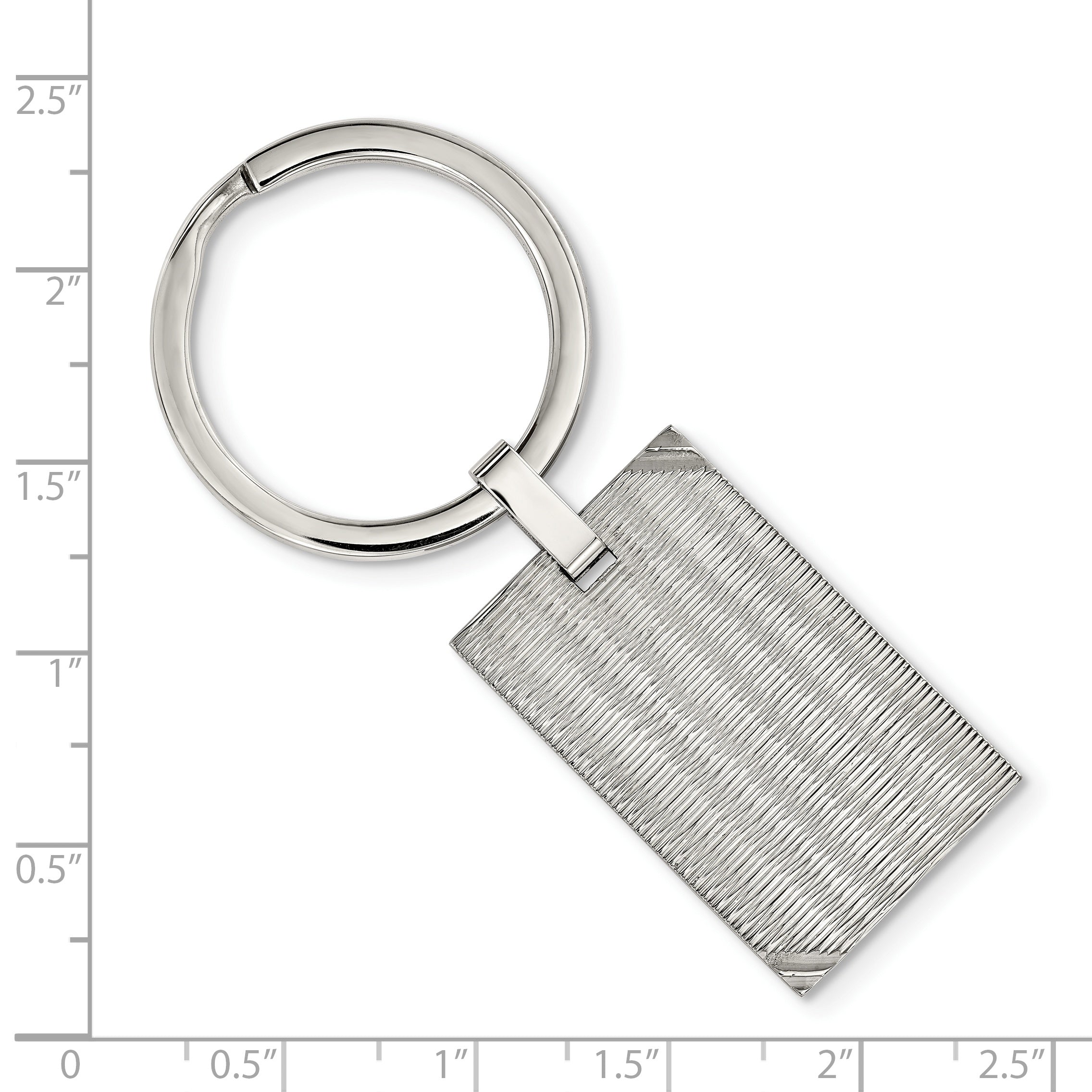Chisel Stainless Steel Polished and Textured Key Ring