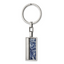 Stainless Steel Brushed and Polished Black IP w/Blue Spot Stone Key Ring