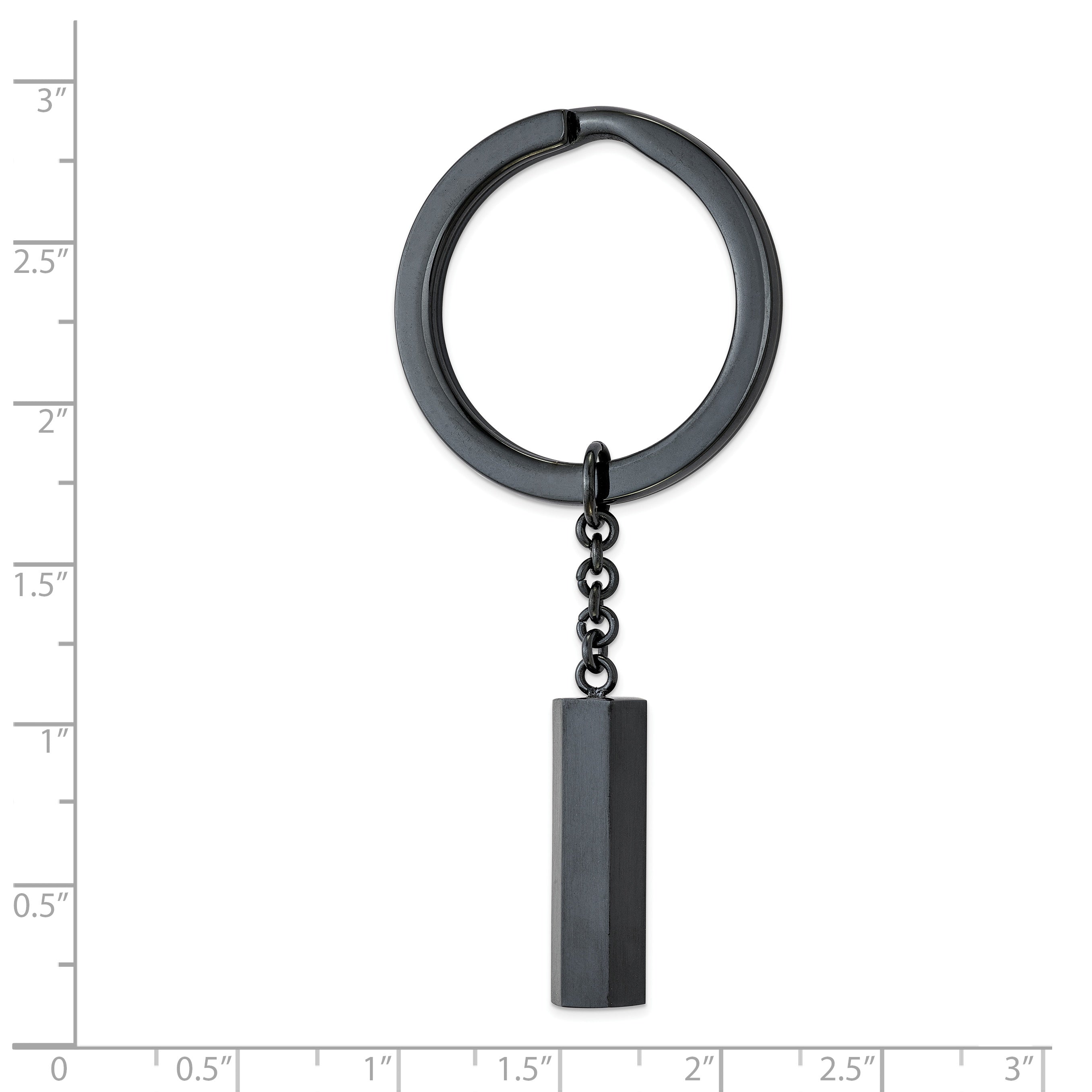 Chisel Stainless Steel Brushed and Polished Dark Grey IP-plated Key Ring Secondary image