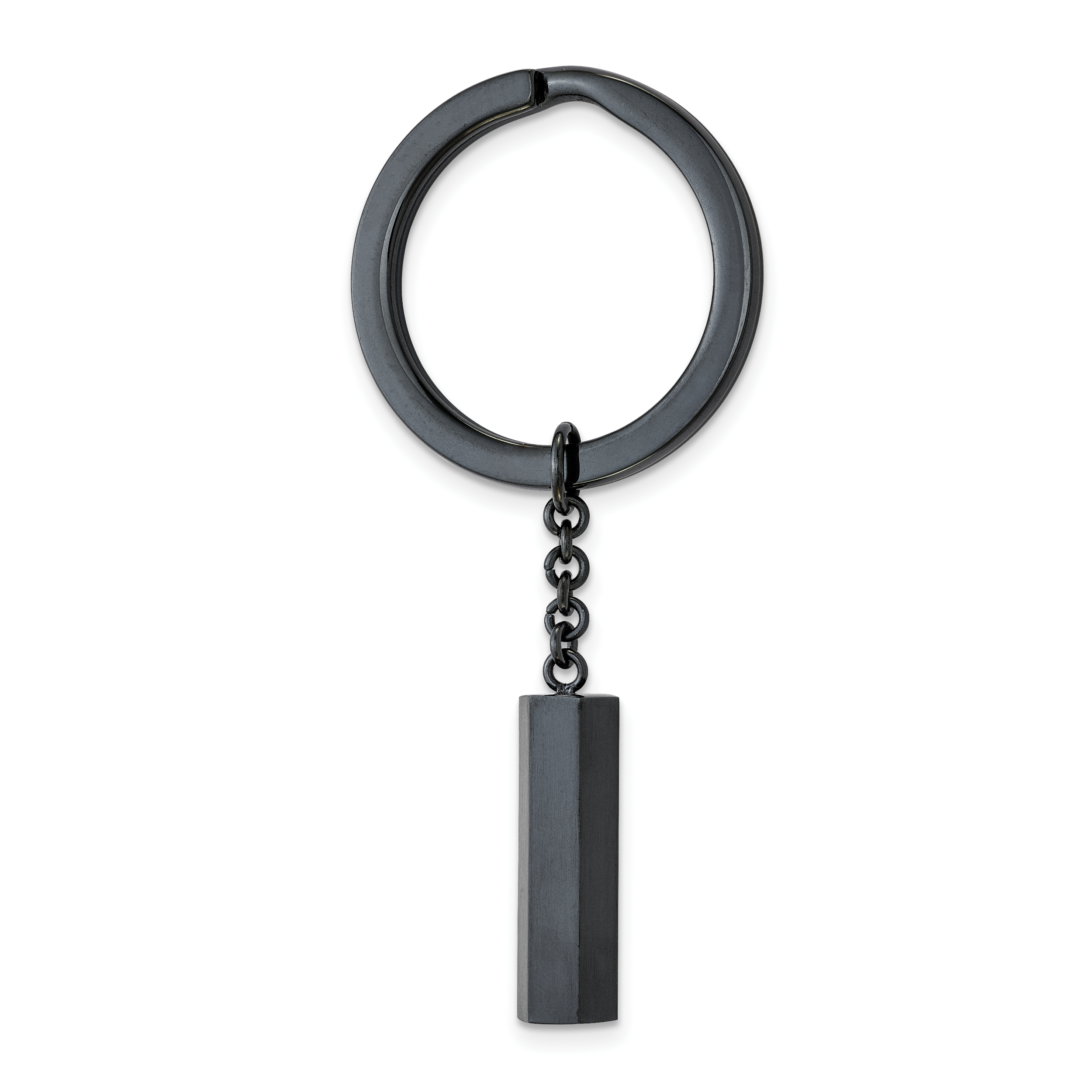 Chisel Stainless Steel Brushed and Polished Dark Grey IP-plated Key Ring Main image