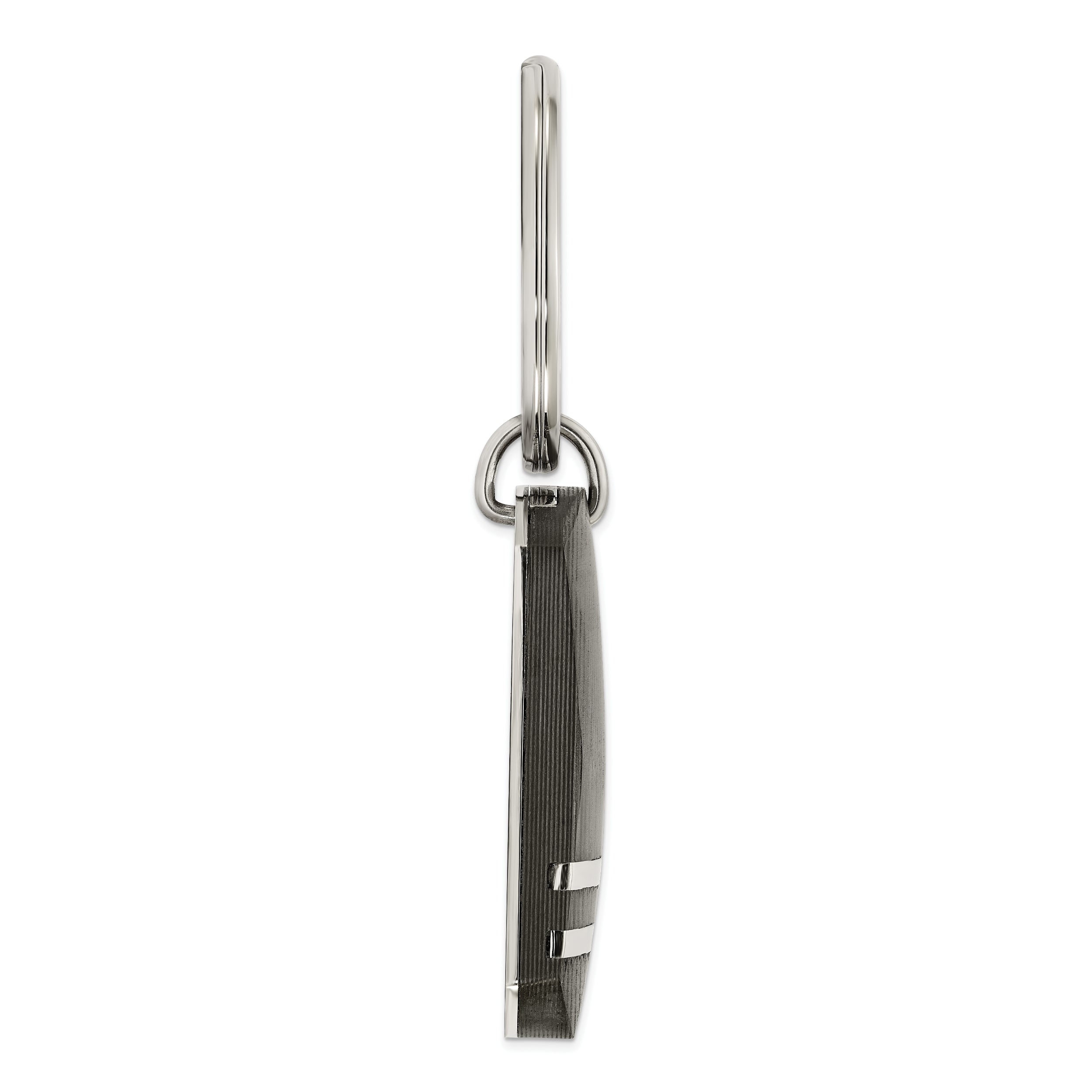 Chisel Stainless Steel Polished with Solid Carbon Fiber Key Ring