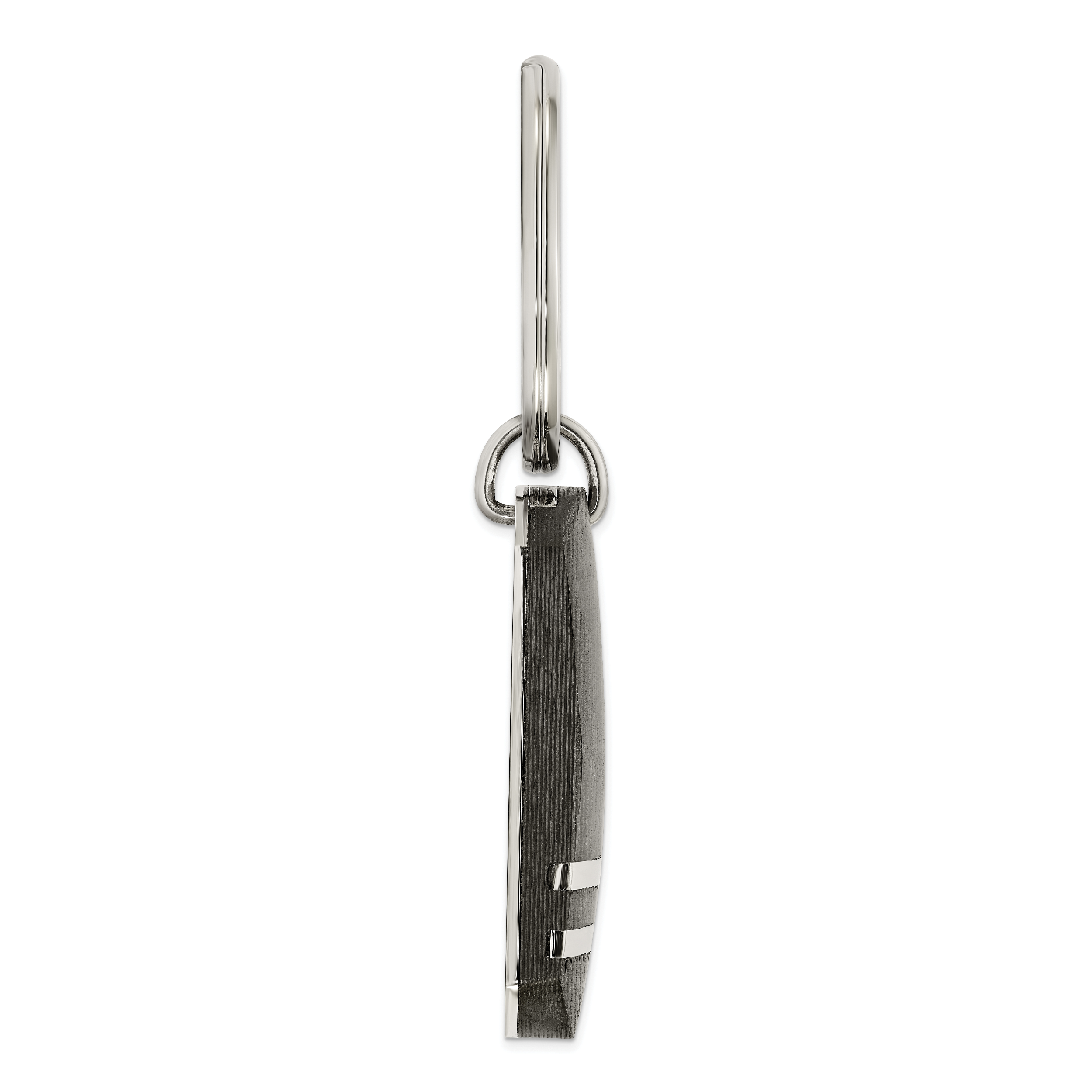 Chisel Stainless Steel Polished with Solid Carbon Fiber Key Ring Secondary image
