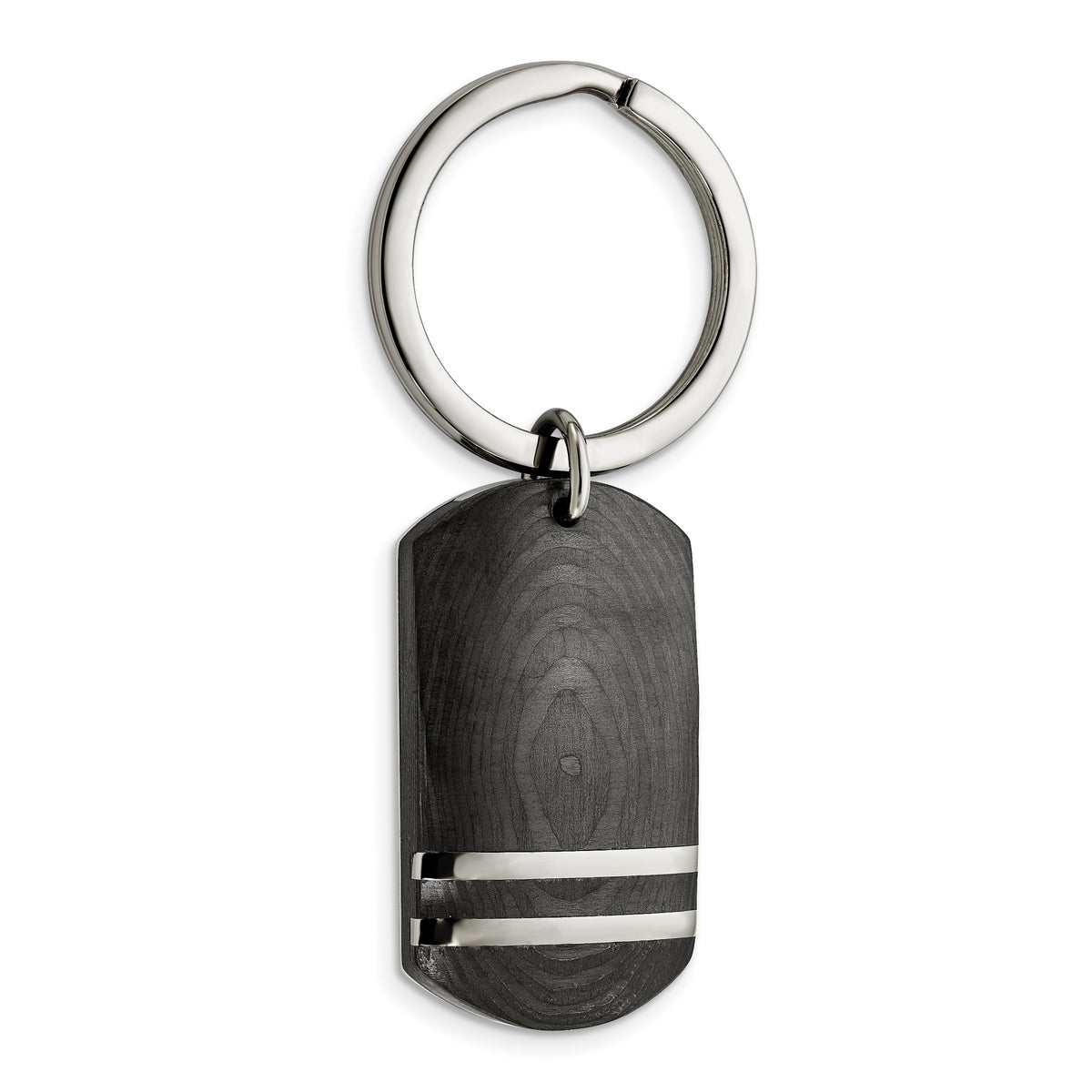 Chisel Stainless Steel Polished with Solid Carbon Fiber Key Ring