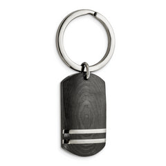 Chisel Stainless Steel Polished with Solid Carbon Fiber Key Ring