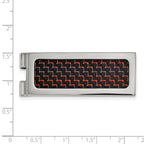 Chisel Stainless Steel Polished with Black and Red Carbon Fiber Inlay Money Clip