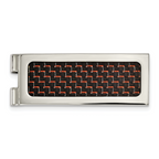 Chisel Stainless Steel Polished with Black and Red Carbon Fiber Inlay Money Clip