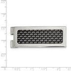Chisel Stainless Steel Polished with Black Carbon Fiber Inlay Money Clip