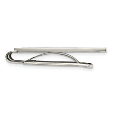 Chisel Stainless Steel Polished with Black Agate Inlay Money Clip
