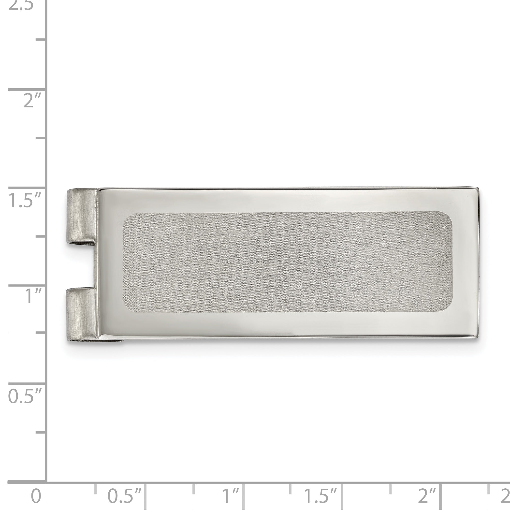 Chisel Stainless Steel Polished Laser Cut Center Money Clip
