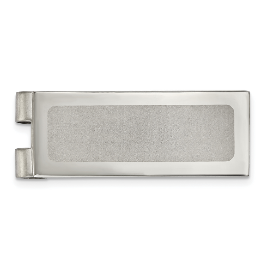 Chisel Stainless Steel Polished Laser Cut Center Money Clip