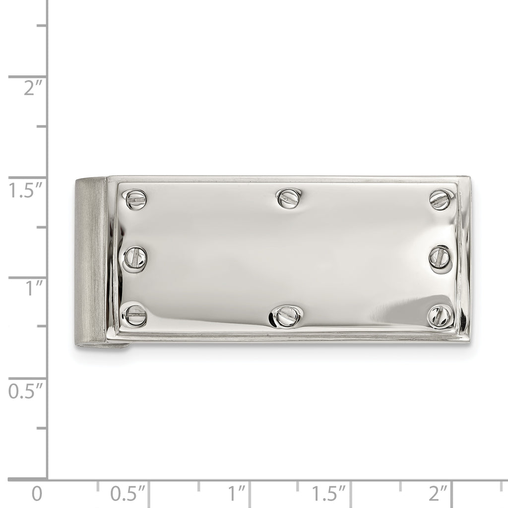 Chisel Stainless Steel Polished Screw Money Clip
