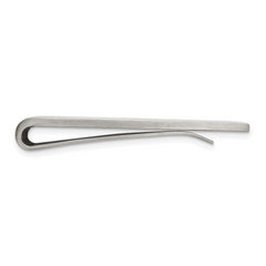 Chisel Stainless Steel Sterling Brushed with Silver Inlay CZ Money Clip