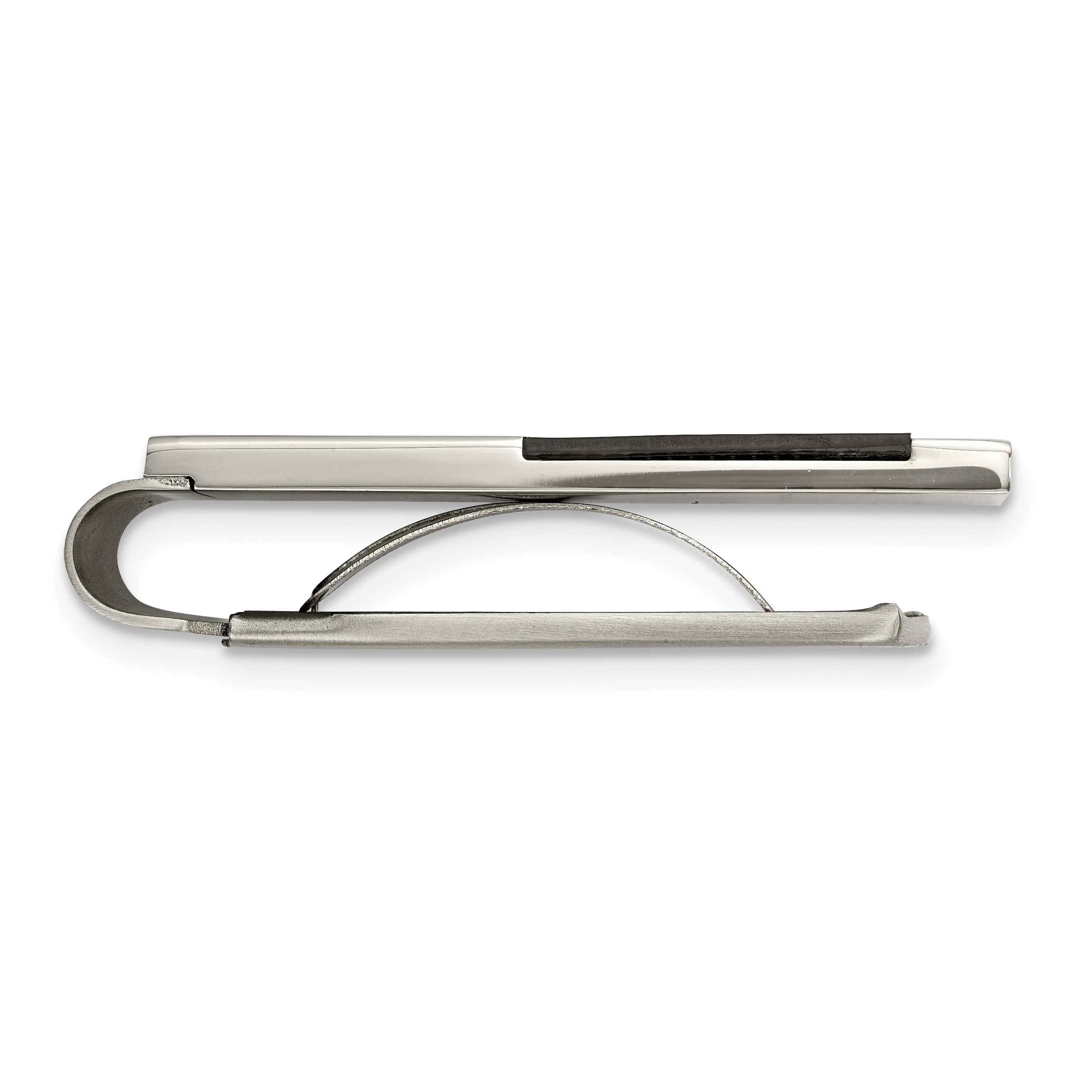 Polished Money Clip in Stainless Steel with Carbon Fiber Inlay Secondary image