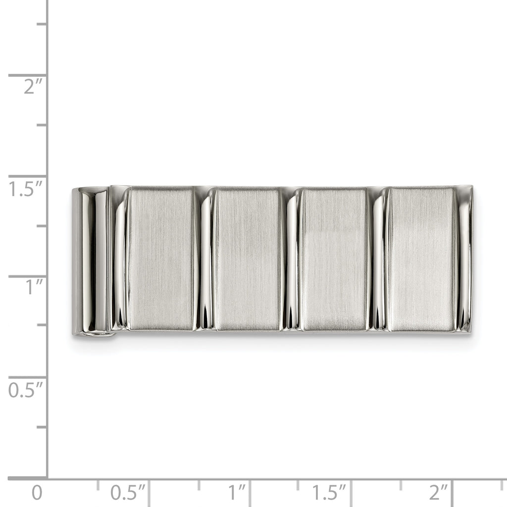 Chisel Stainless Steel Polished and Brushed Money Clip