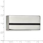 Chisel Stainless Steel Polished Black Carbon Fiber Inlay Money Clip
