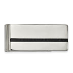 Chisel Stainless Steel Polished Black Carbon Fiber Inlay Money Clip
