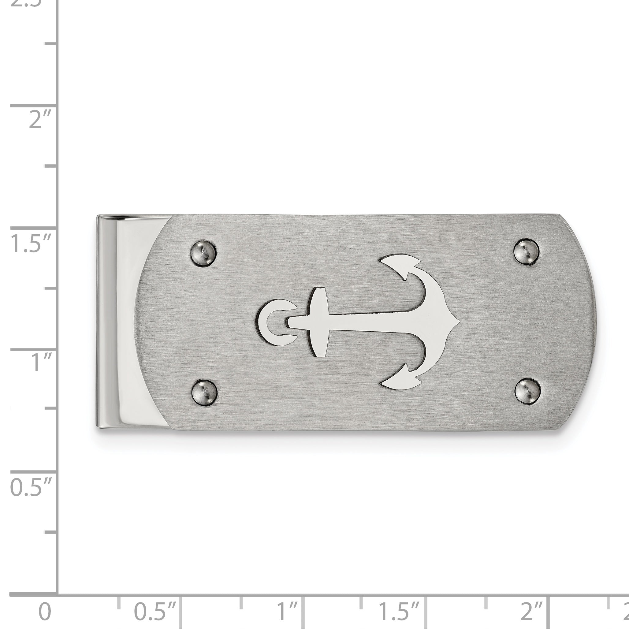 Chisel Stainless Steel Brushed and Polished Anchor Money Clip
