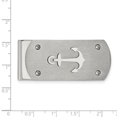 Chisel Stainless Steel Brushed and Polished Anchor Money Clip