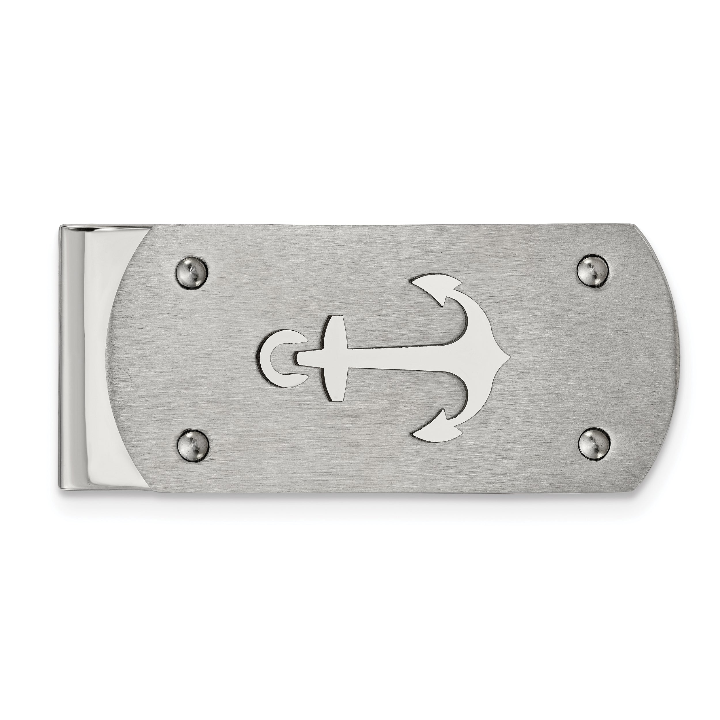Chisel Stainless Steel Brushed and Polished Anchor Money Clip