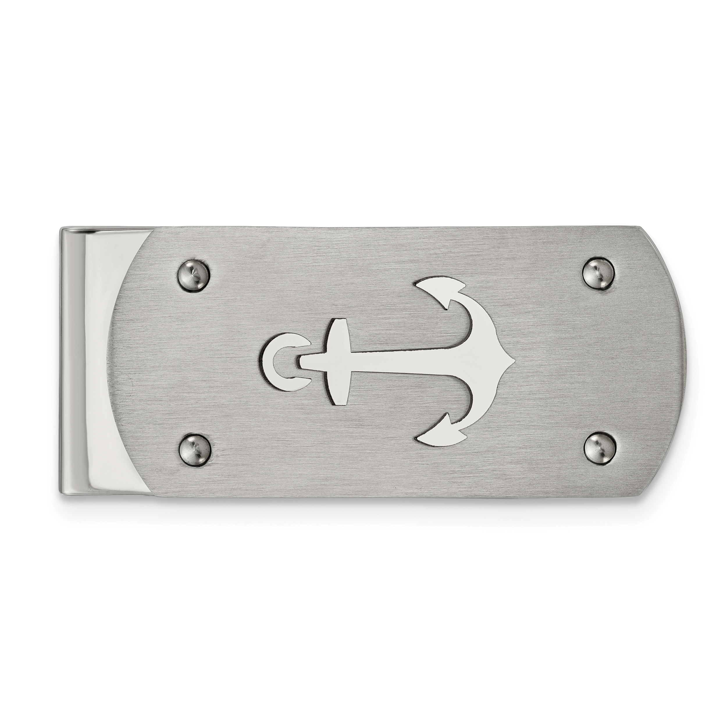 Chisel Stainless Steel Brushed and Polished Anchor Money Clip