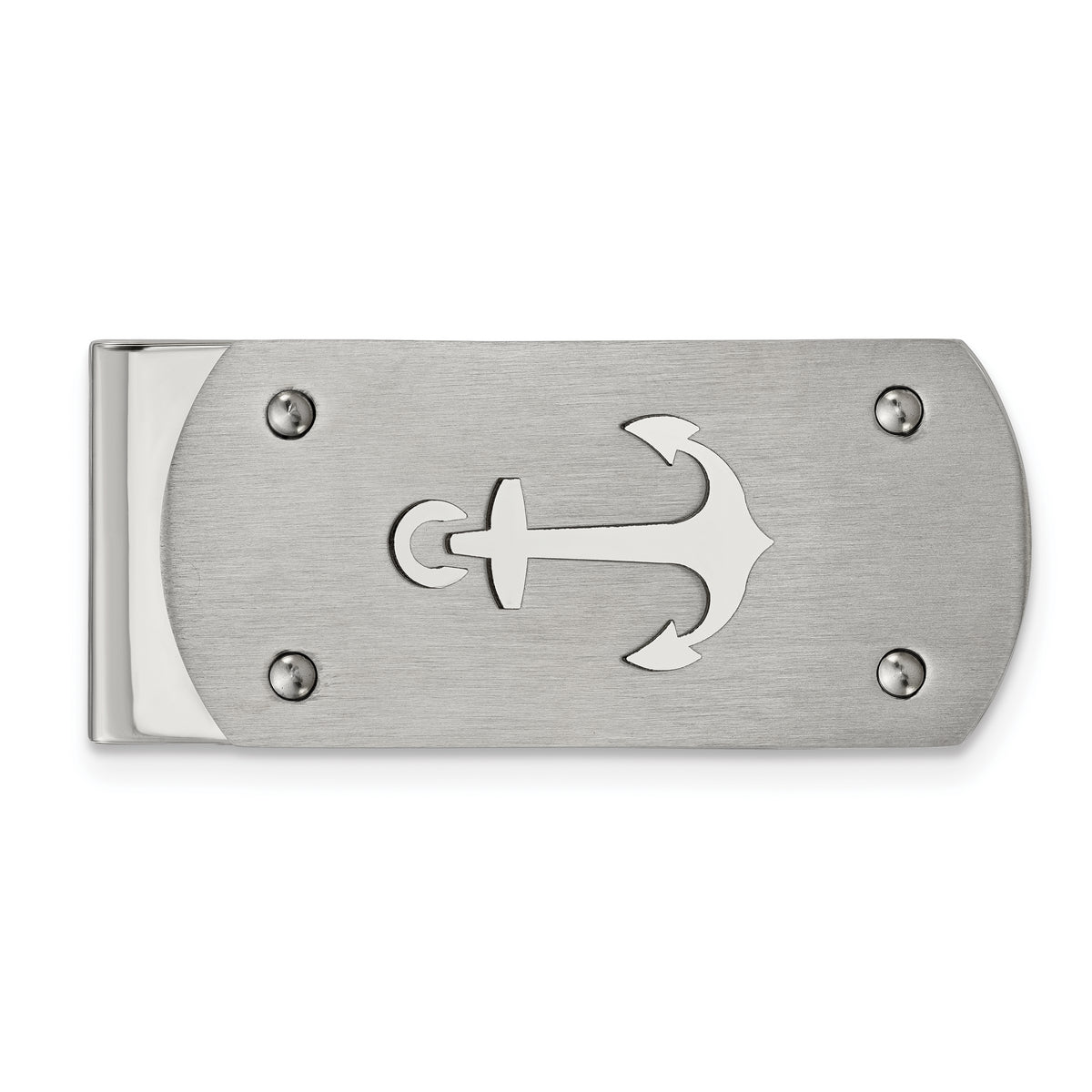 Chisel Stainless Steel Brushed and Polished Anchor Money Clip