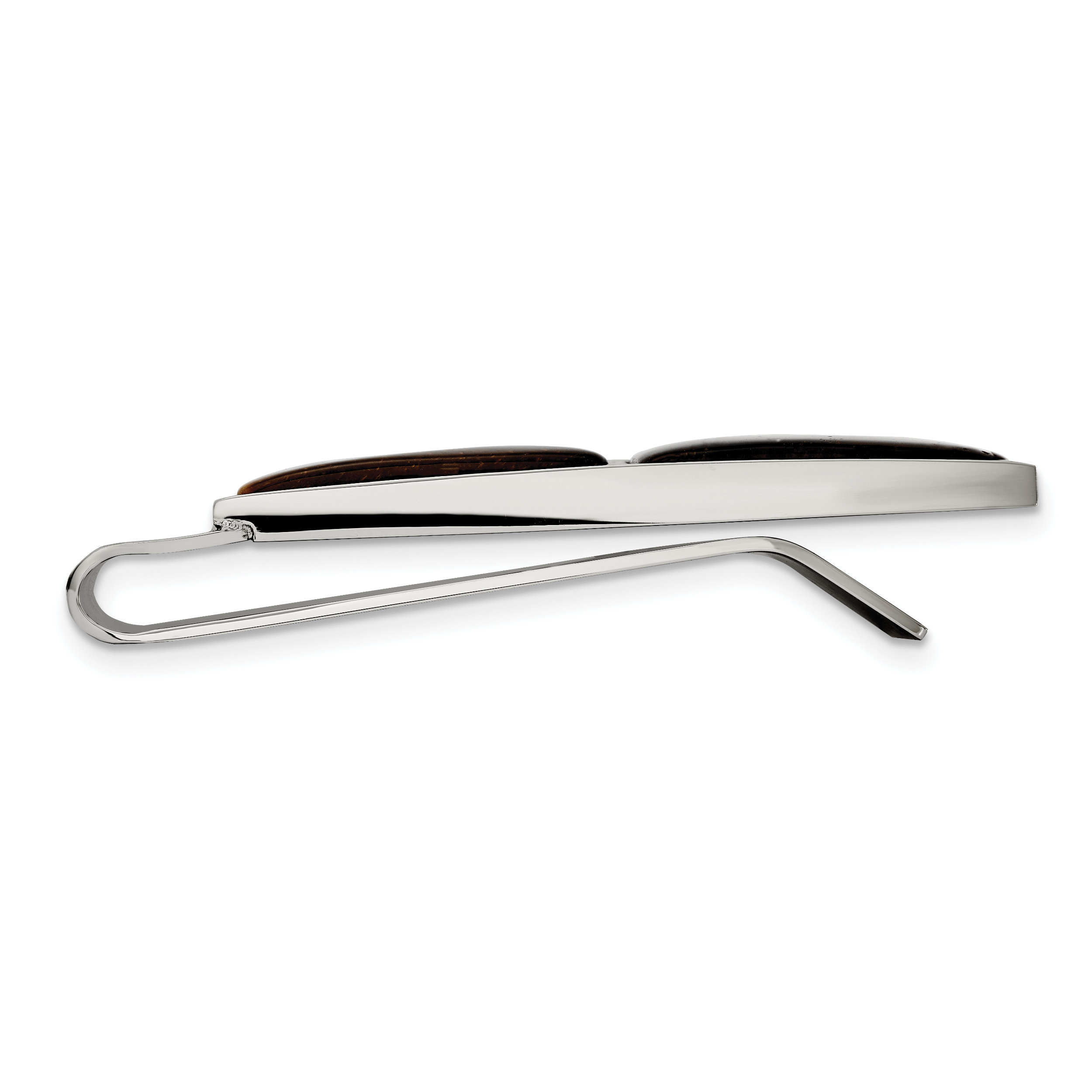 Chisel Stainless Steel Polished Tiger's Eye Money Clip