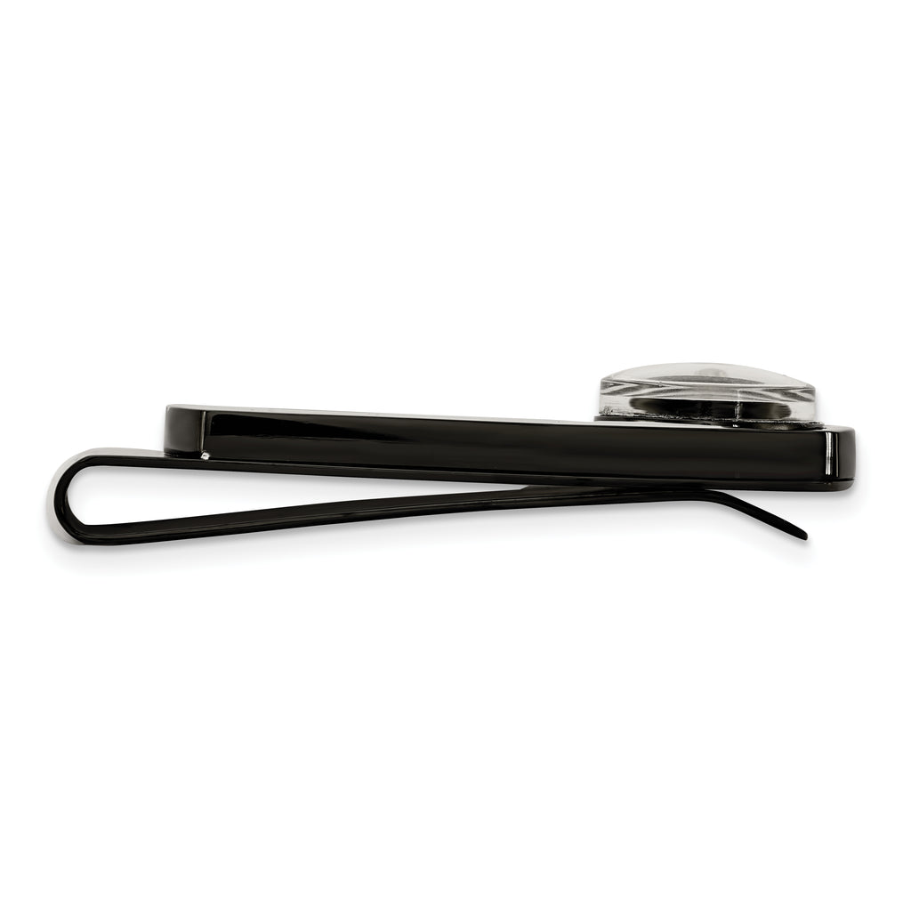 Chisel Stainless Steel Polished Black IP-plated Functional Compass Money Clip