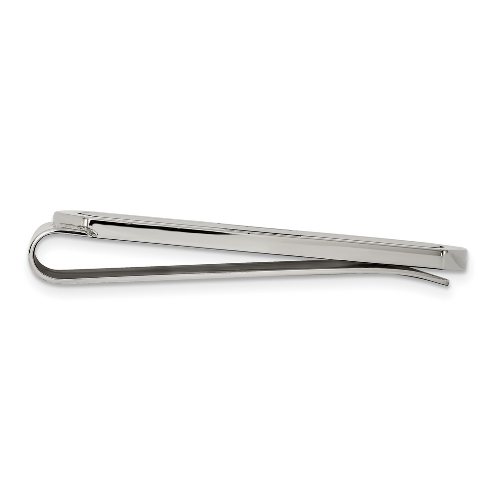 Chisel Stainless Steel Brushed and Polished Black IP-plated with Black CZ Money Clip