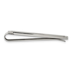 Chisel Stainless Steel Brushed and Polished Black IP-plated with Black CZ Money Clip