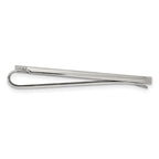 Chisel Stainless Steel Brushed and Polished with Black CZ Money Clip