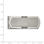 Chisel Stainless Steel Brushed and Polished with Black CZ Money Clip