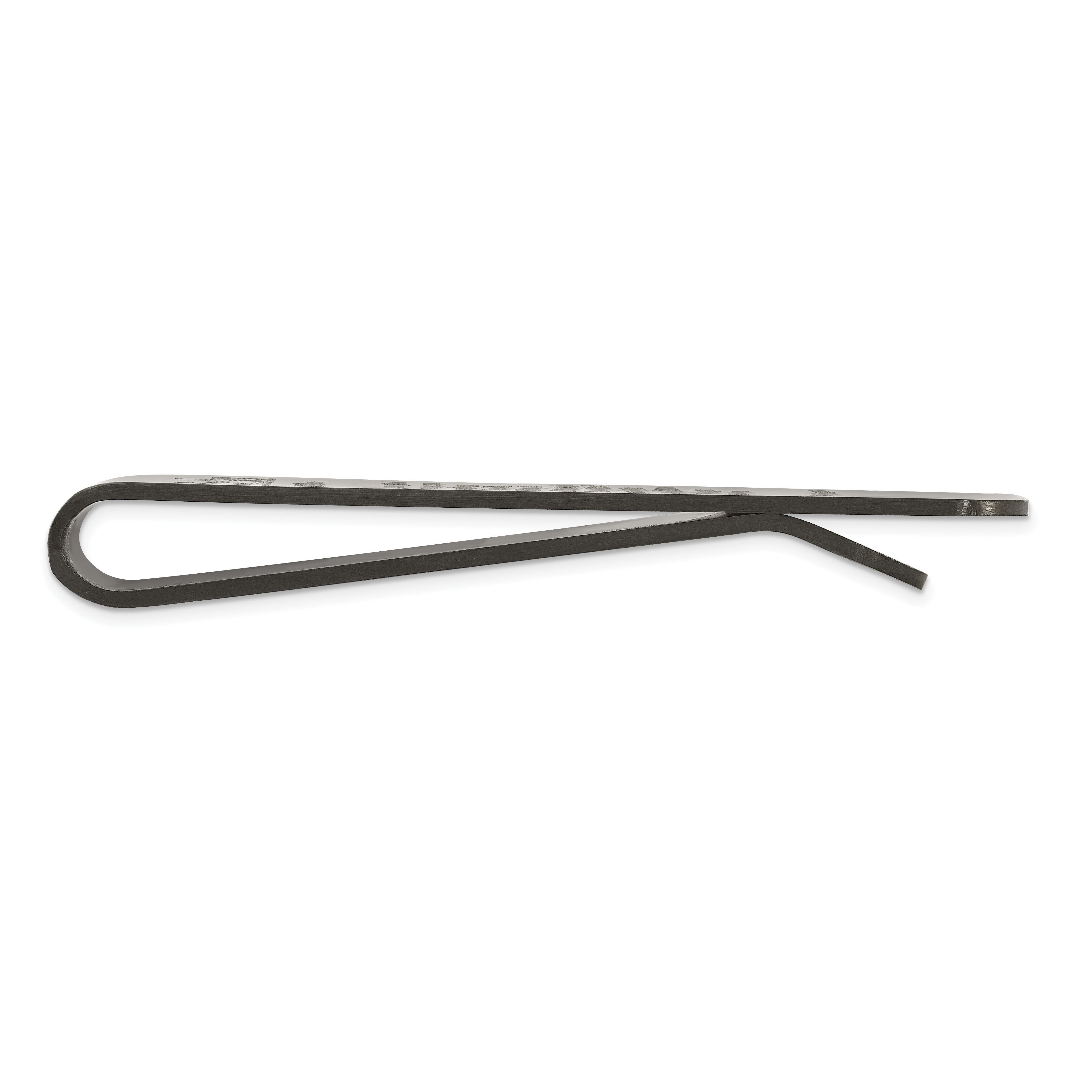 Chisel Stainless Steel Brushed Black IP-plated with Lasered FATHER Money Clip