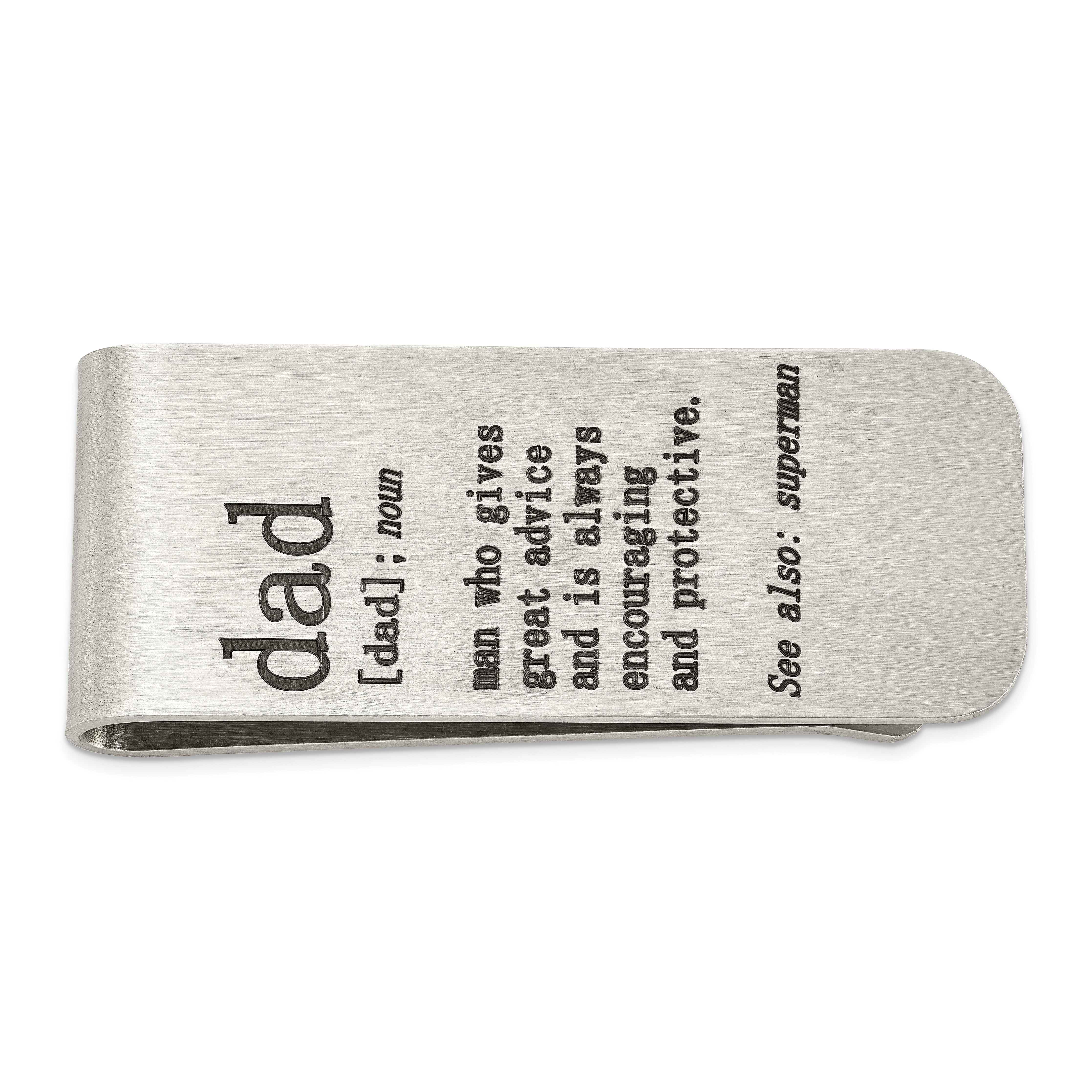 Chisel Stainless Steel Brushed Lasered DAD Money Clip