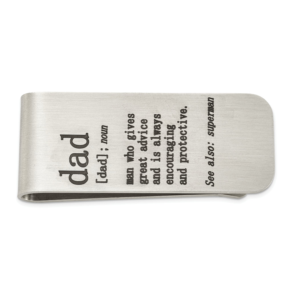 Chisel Stainless Steel Brushed Lasered DAD Money Clip