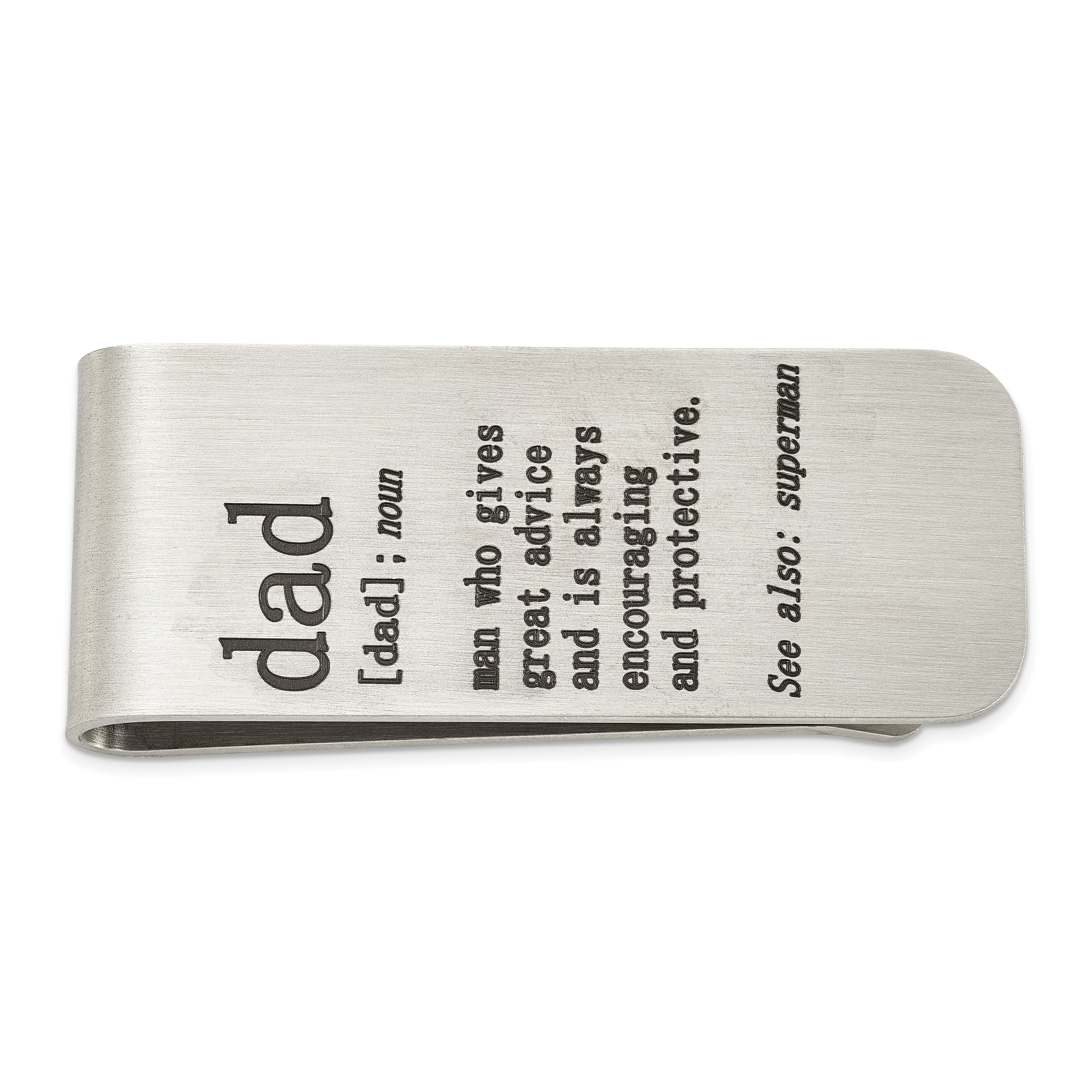 Chisel Stainless Steel Brushed Lasered DAD Money Clip