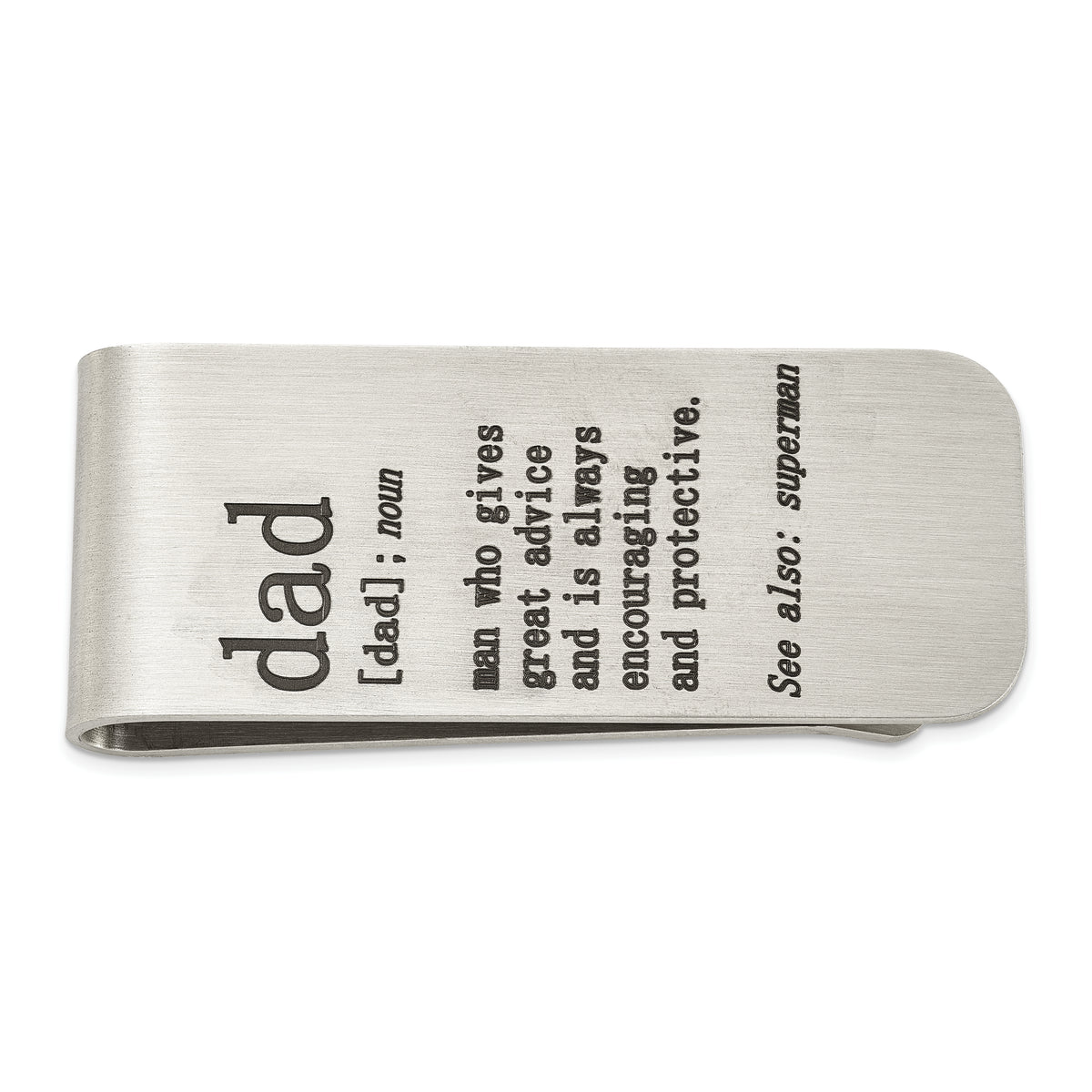 Chisel Stainless Steel Brushed Lasered DAD Money Clip