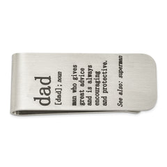 Chisel Stainless Steel Brushed Lasered DAD Money Clip