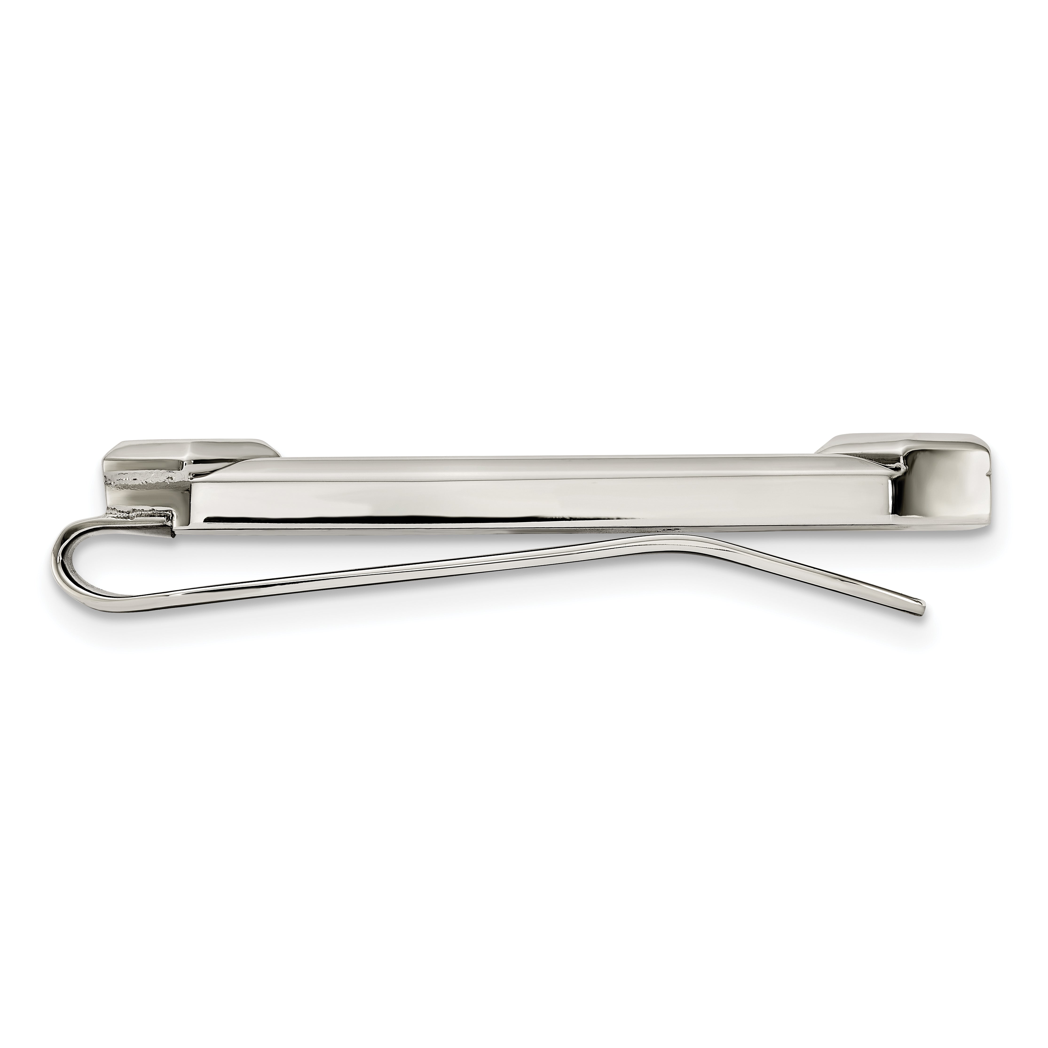 Chisel Stainless Steel Polished with CZ and Carbon Fiber Inlay Cross Money Clip
