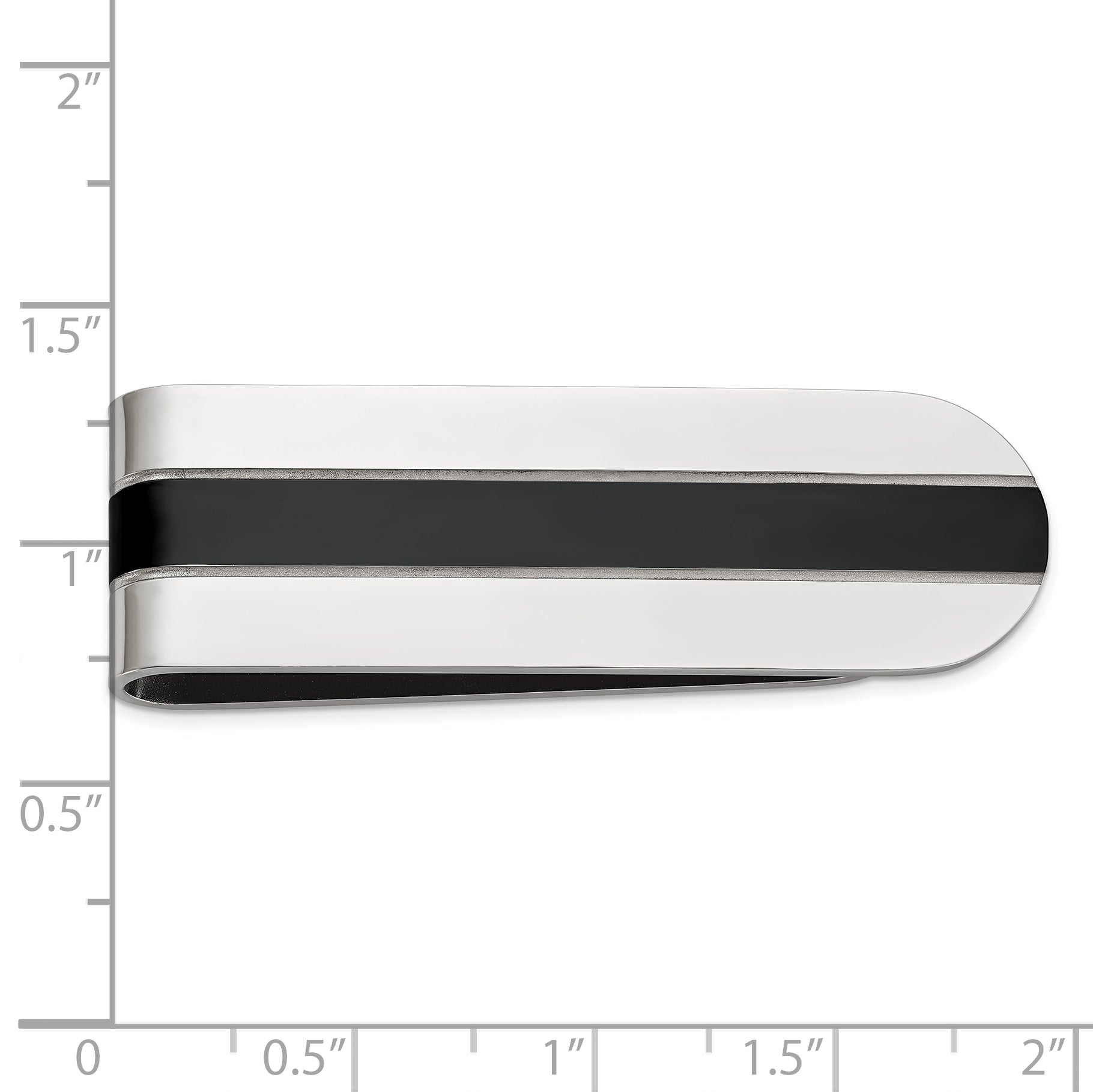Men's Polished Black Stainless Steel Money Clip