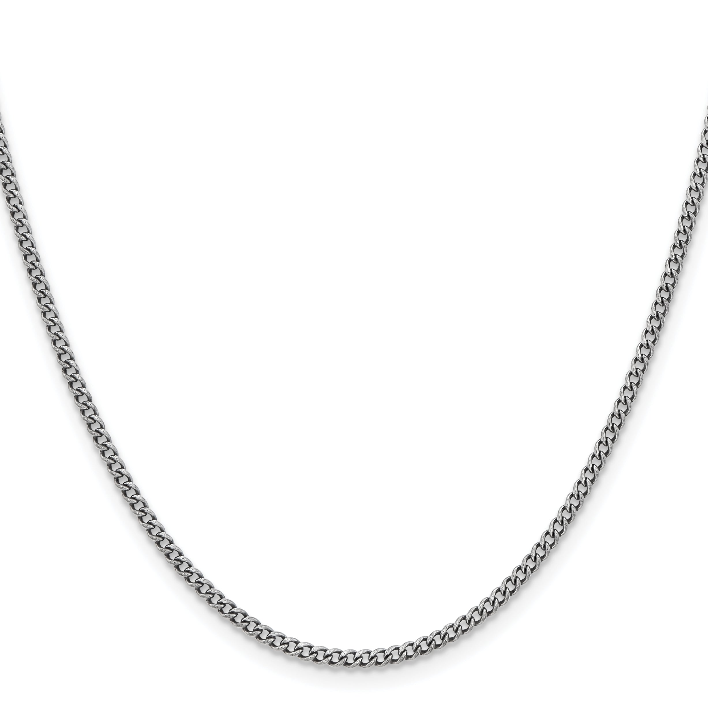 Chisel Stainless Steel Antiqued 2mm Round Curb Chain