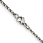Stainless Steel Antiqued Curb Chain Necklace 2mm
