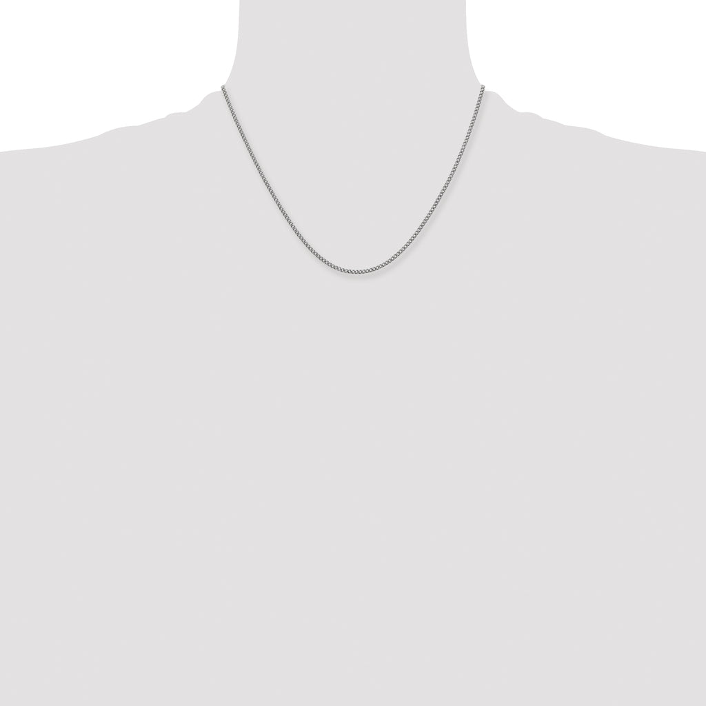 Stainless Steel Antiqued Curb Chain Necklace 2mm