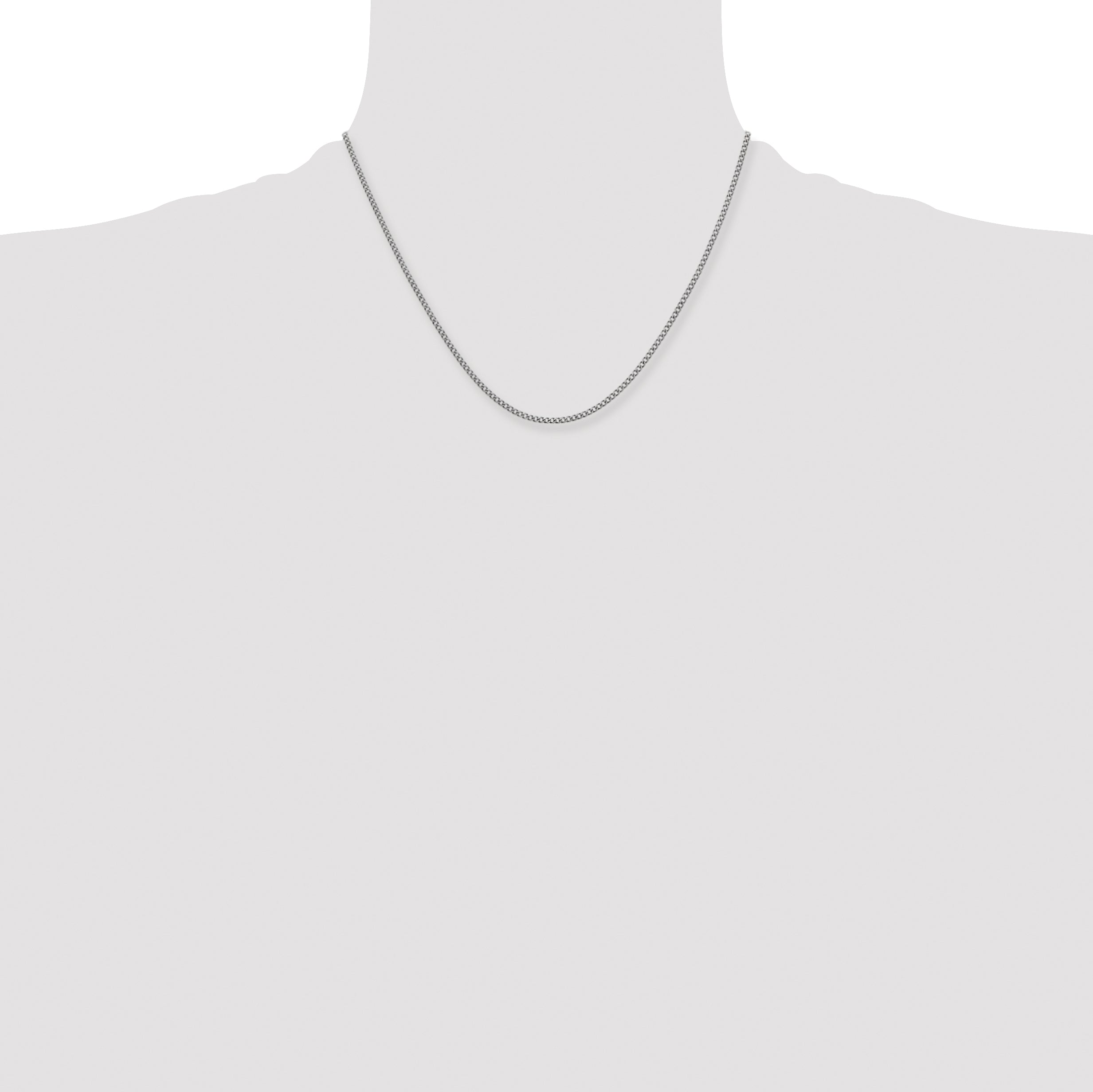 Stainless Steel Antiqued Curb Chain Necklace 2mm