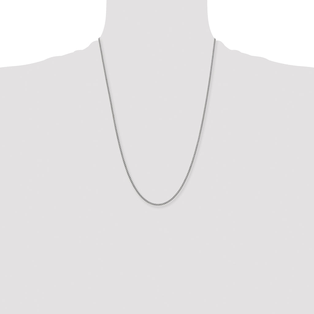 Chisel Stainless Steel Antiqued 2mm Round Curb Chain