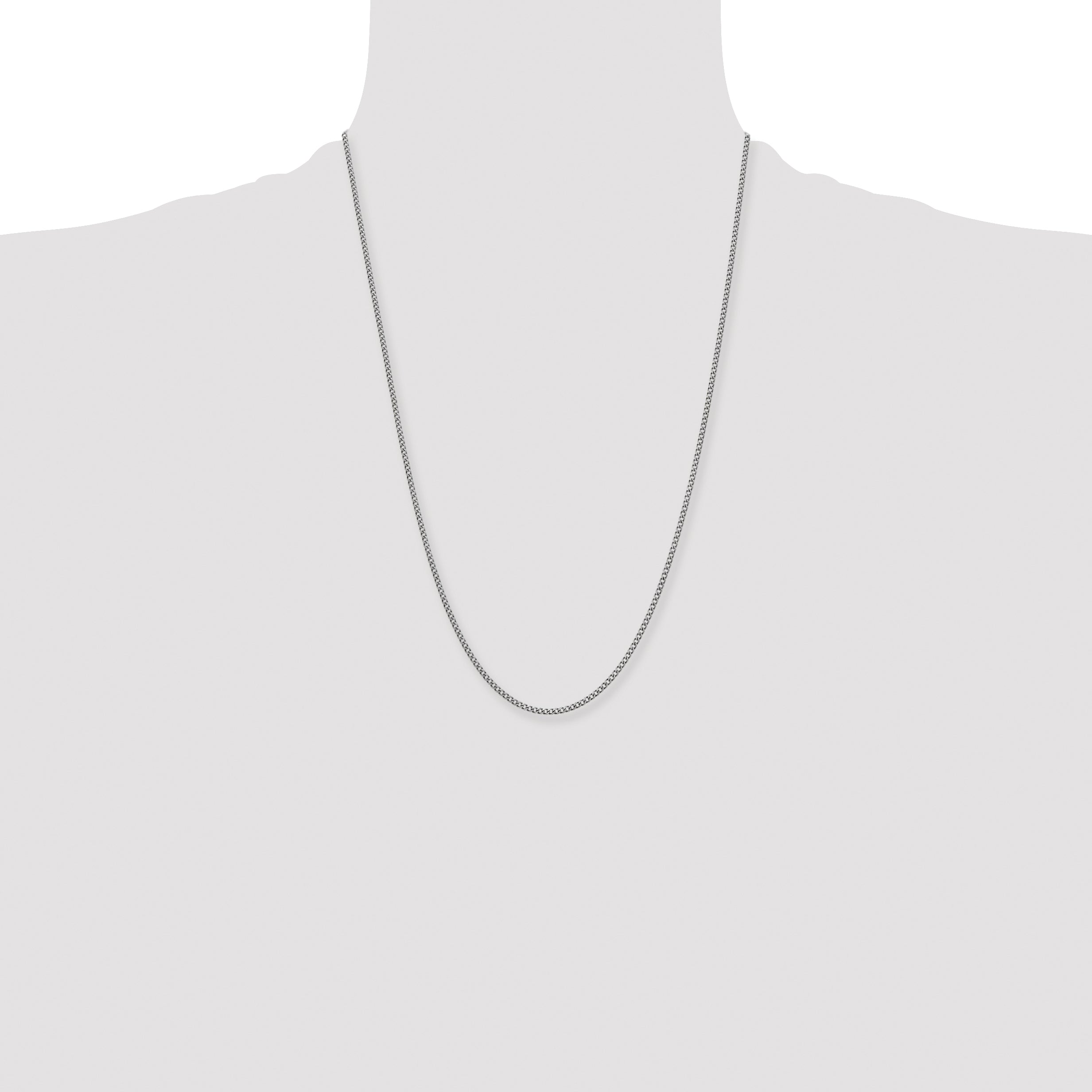 Chisel Stainless Steel Antiqued 2mm Round Curb Chain